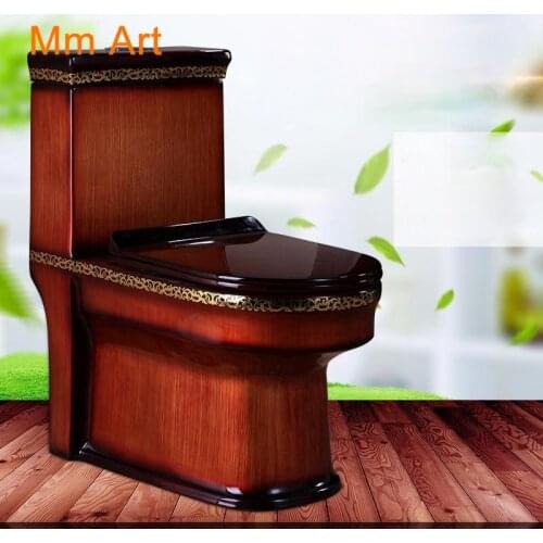 Wooden toilet stone color personalized toilet super swirl water saving large diameter