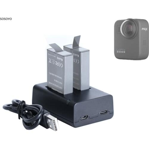 For GoPro MAX Fast Charging USB Battery Dual Charger Holder For GoPro MAX Action Camera Accessories