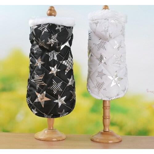 Pet Dog Reversible Cotton Coat Thick Warm Soft Comfortable Fashion Printed Button Design Dog Clothes