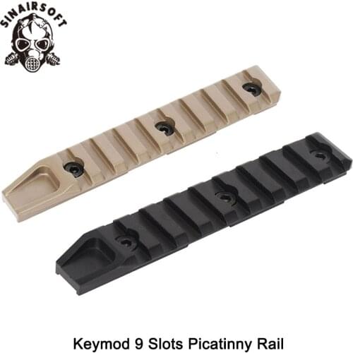 Hot Tactics BD 9 Slots Aluminum Alloy KeyMod Handguard Rail Panel Fit Rifle Flashlight sight Scope Mount Paintball Accessories