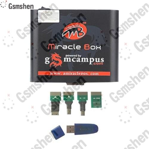 Gsmshen Miracle Box with Miracle Key Dongle (4 Adapters Set) +main cable +usb a-b cable for china mobile phones Unlock+Repairing