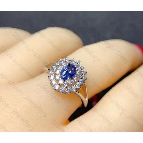 Best selling style natural sapphire ring 925 silver womens ring classic atmosphere fashion elegant style