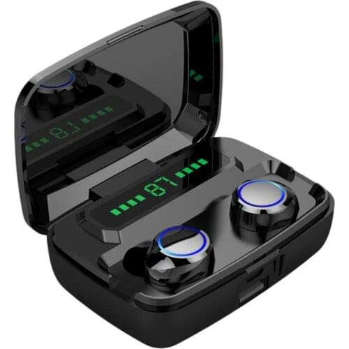 M12 Bluetooth 5.0 Wireless Rechargeable Smart-Touch Sports Earphones with Mic Sports Earphones LED Power Display Sports Earbuds