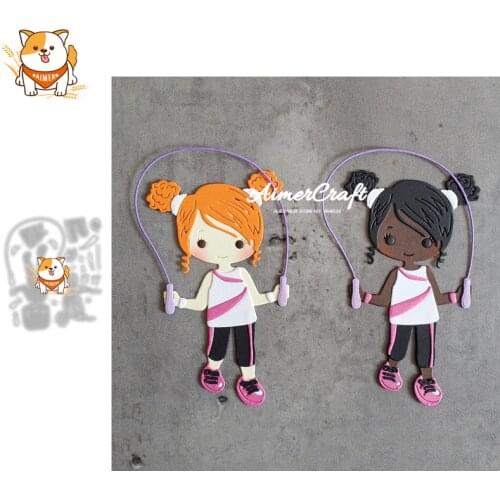 Skipping rope Sport Girl Metal Cutting Dies Mold Scrapbooking Stencil DIY Embossing Craft Die Cuts Card Making New Dies For 2021