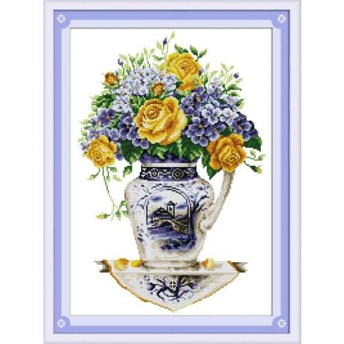 Scenery & Flower cross stitch kit flower 18ct 14ct 11ct count printed canvas stitching embroidery DIY handmade needlework