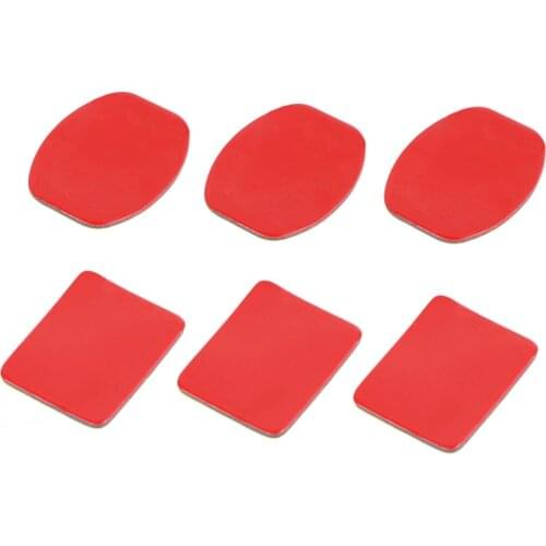 6pcs Red Sticker Adhesive Pad Sets for GoPro Hero HD Hero 9 8 7 6 5 4 3+ 3 SJ4000 SJ5000 Action Camera Mount Accessories Kit