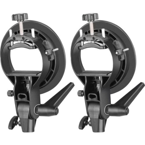 Neewer 2 Pieces S-Type Bracket Holder with Bowens Mount for Yongnuo Speedlite Flash Snoot Softbox Beauty dish Reflector Umbrella