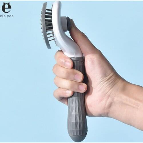 The New Stainless Steel Needle Automatic Cleaning Pet Brush One Key Hair Removal Dog Brush Pet Comb