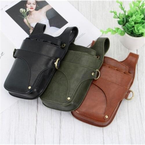 New Fashion Leather Waist Bag of 6 Pieces Capability Scissor Hairdressing Tool Storage for Hairdresser Hairstylist E275