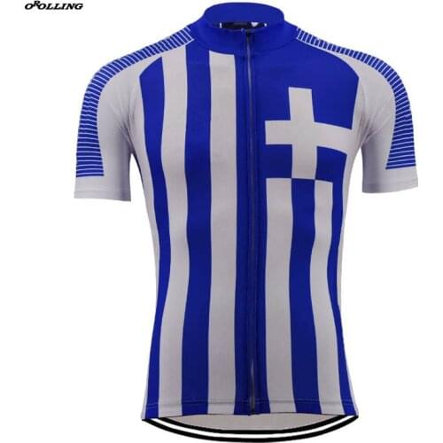 New Classical Retro NATIONAL GREECE Team Maillot Cycling Jersey Customized Orolling Tops