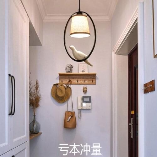 Lovely Individual Birds Pendant Lights Vintage Resin Bird Fabric Lampshade LED Pendant Lamps For Kitchen Dining Room