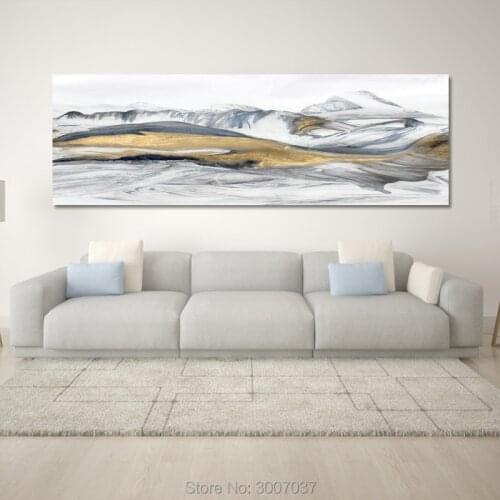 Modern Abstract Art Oil Painting Posters and Prints Wall Art Canvas Painting Chinese Abstract Mountains Pictures for Living Room