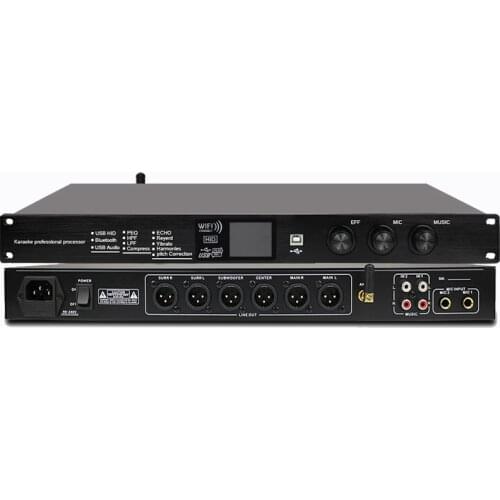 HALFSun Professional KTV Home Stage Feedback Suppression Balanced K Song Audio Processor Amplifier Mixer