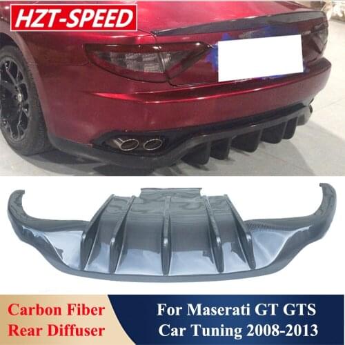 Real Carbon Fiber Material Rear Bumper Shovel Chin Lip Diffuser Protector For Maserati GT GTS Car Tuning 2008-2013 Modification
