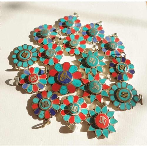 TBP329 Mix Wholesale Nepal Vintage Sunflower Lovely Charms 5pcs lot
