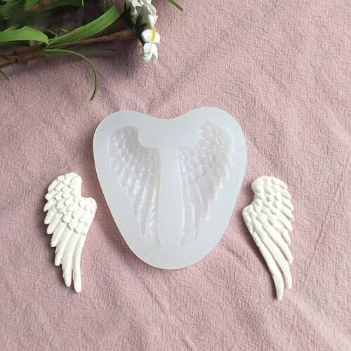 Cute Angel Wings Silicone Pendant Mold Making Jewelry Resin Casting DIY Craft Clay Resin Sugar Candy Mould Home Decoration