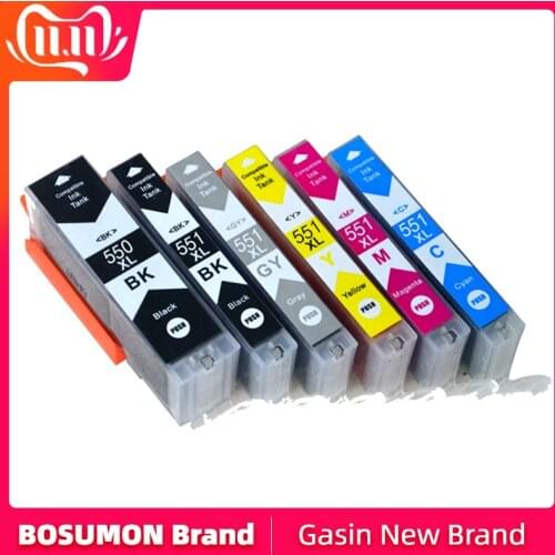 6PCS Compatible 550 551 XL Ink Cartridge Replacement for Canon PGI-550XL PGI550 PGI 550 CLI551 for PIXMA IP7250 MG5450