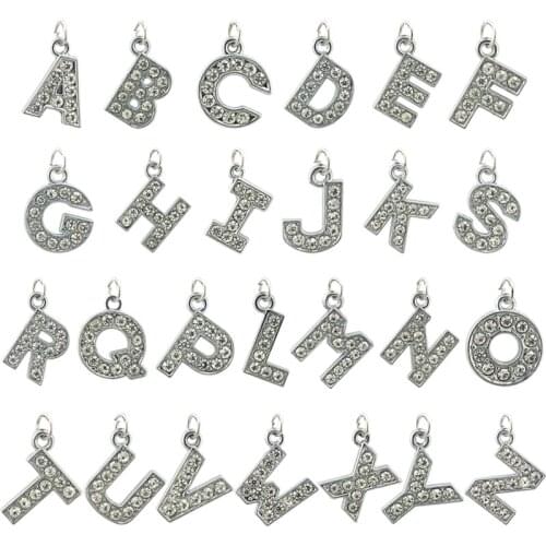 JINGLANG Mixed Metal 26 Letter Charms Beads DIY Bracelet Pendant Neacklace Accessories For Jewelry Making Findings 26 pcs