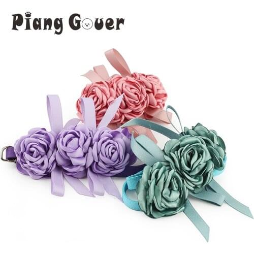 Wedding Flower Pet Collar Princess Cat Dog Necklace Dog Collar Puppy Styling Pet Grooming Married Party Christmas