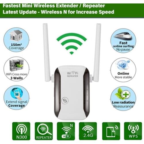 Wifi Range Extender 2.4 Ghz 300Mbps Home Internet Booster Router Wireless WIFI Repeater Signal Amplifier