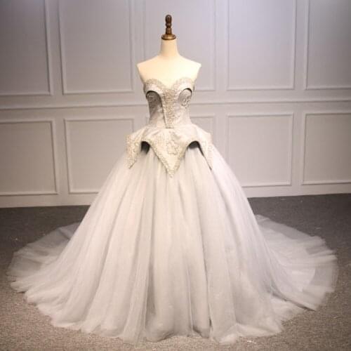 Vestido De Noiva Princesa Custom Made Tulle Lace Beading Princess Ball Gown Wedding Dress Hochzeitskleid