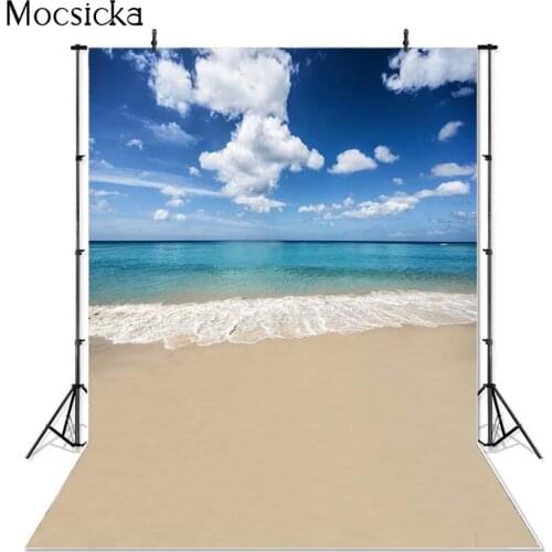 Vinyl Photography Background Computed Printed Ocean Beach Blue Sky Wedding Backgrounds for Photo Studio F-2636