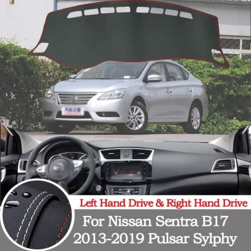High-quality leather instrument panel protection pad and light-proof pad for Nissan Sentra B17 2013-2019 Pulsar car accessories