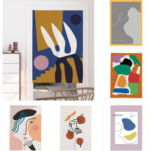 Japanese Bedroom Kitchen Partition Curtain Cloth Door Curtain Shower Toilet Half Panel Curtain Home Decoration Blackout Curtain