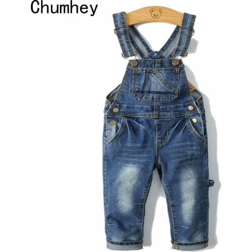 2-8T Spring Kids Overalls Slim Trousers Boys Girls Suspender Bib Denim Pants Kids Jeans Jumpsuit Clothes Children Clothing