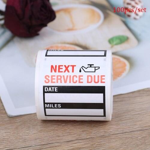 100pcs/set stickers Oil Change Service Reminder Sticker Oil Change Stickers Oil Changes Adhesive Labels