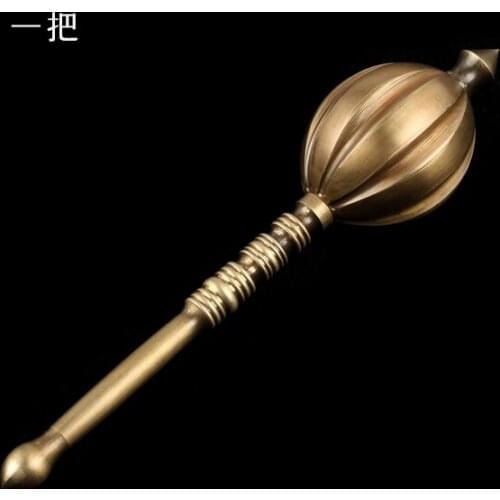 13cm Ancient Weapon 1/6 Golden Hammer Brass Carved Model Suitable For 12-Inch Action Figure Gift Collection