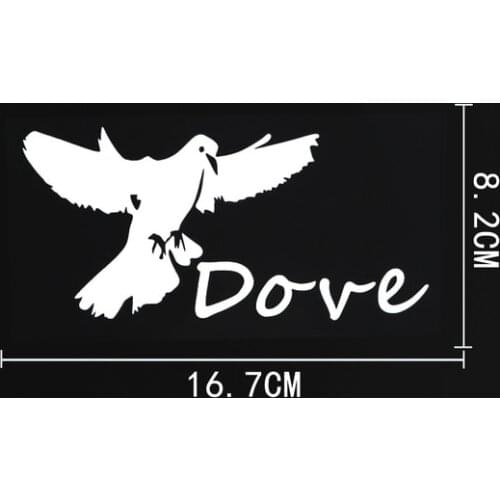 16.7CM×8.2CM Fashion Dove Vinyl Animal Car Sticker Decal Black/Silver Decor