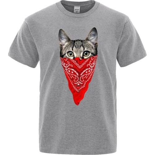 2021 Summer High Quality Brand T-Shirts Mens Lovely Cat Print T Shirts Men Short Sleeve Animal Tee Shirt Casual Streetwear Tops