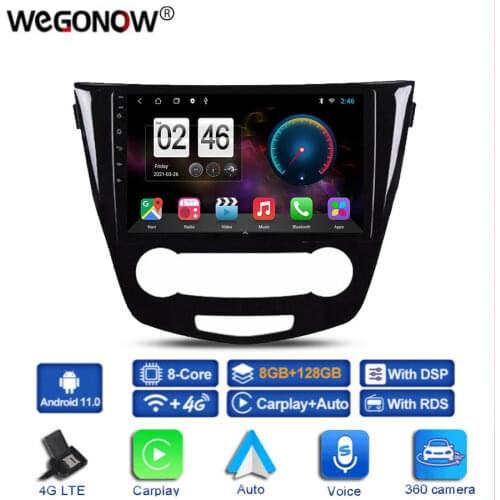 360 Camera 6G+128G Android 10.0 Car DVD Player GPS WIFI Bluetooth RDS Radio For Nissan Qashqai J11 Nissan X Trail T32 2014 -2017