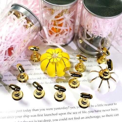 5 Colors Pumpkin Magnetic Nail Holder Practice Training Display Stand Crystal Round Base Alloy False Nails Showing Shelf TD07