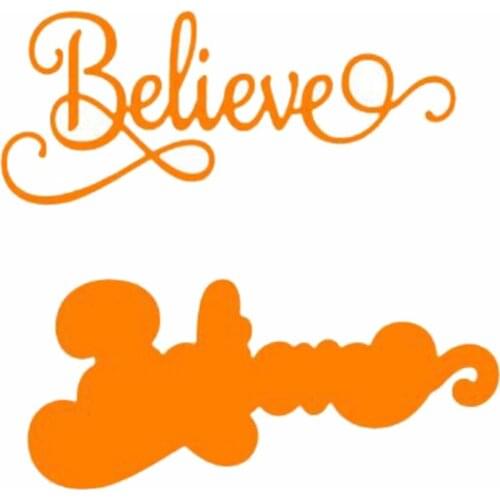 93*43mm Carbon steel Believe Letter Metal Cutting Dies for DIY Scrapbooking/photo album Decorative Embossing DIY Paper Card