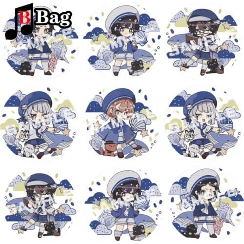 Bungo Stray Dogs Anime Cosplay Acrylic Cartoon circular Key Chain Pendant Decorative Peripheral creative student bag Pendant