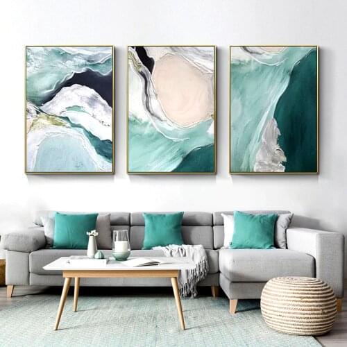 Watercolor abstract oil painting texture Green Canvas Art Paintings For Living Room Bedroom Posters And Prints Wall Poster Decor