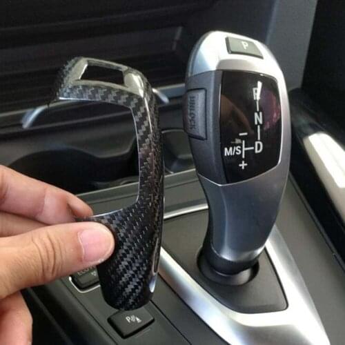 Gear Head Shift Covers Carbon Fiber Knob Trim Interior Accessories For 1 2 3 4 5 Series f20 f22 f30 f32 f10 f01