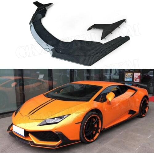 Front Lip Chin Shovel Spoiler Splitters Flaps case For Lamborghini Huracan LP610-4 2014-2018 Carbon Fiber Bumper Protector
