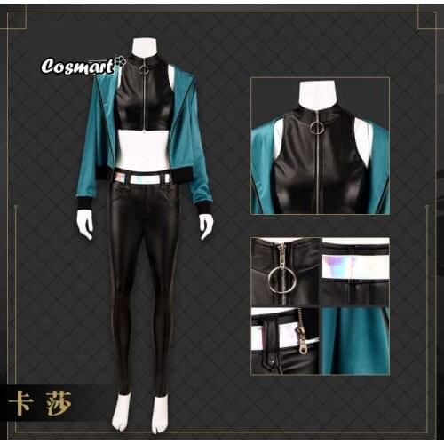 Game LOL K/DA KDA Kaisa Cosplay Costume PU Leather Uniform Halloween Suit For Women Outfit New 2020