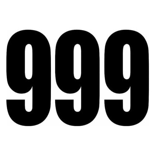 Interesting Number 999 Vinyl Car Sticker Graphical Decal Black/Silver 14cm*9cm