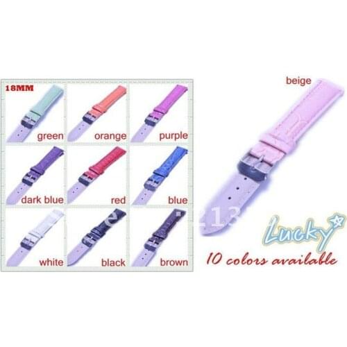 Best price----Wholesale Lots 40pcs 18mm leather imitation Bamboo grain Watch Bands colourful 10 colour available -3152