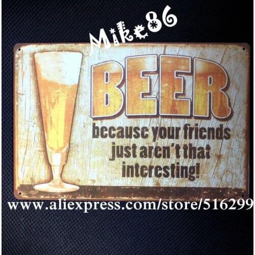 [ Mike86 ] BEER FRIENDS METAL TIN SIGN Vintage Wall Pub Bar Metal Decor AA-223 Mix order 20*30 CM