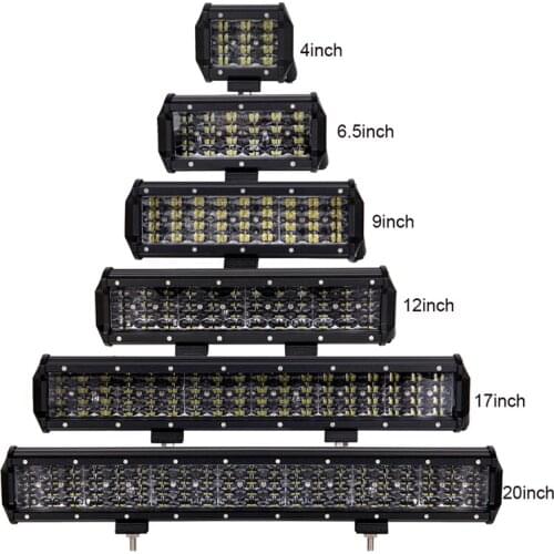 Motorcycle Offroad LED Work Light Bar 4-20INCH 4Rows Car SUV Truck 4X4 Wagon 12V 24V Auxiliary 6D Lamp Light Trailer Indicator