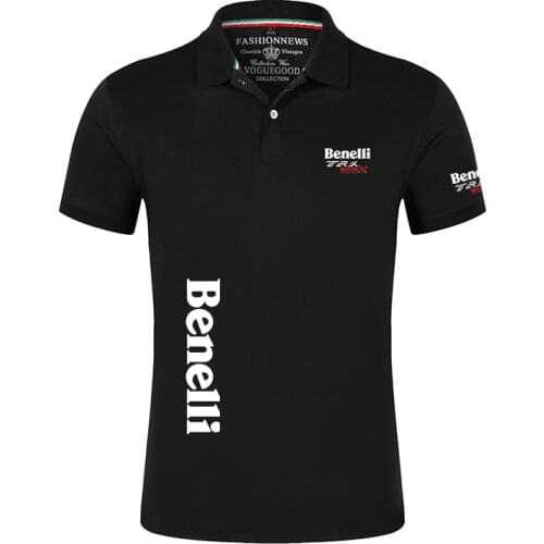Benelli TRK 502X Printing Summer Mens Polo Casual Short Sleeves Solid Color Tshirt Man Classic Tops Outdoor Customize T-shirt
