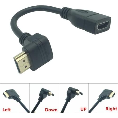 HDMI-compatible Male to Female Cable Adapter Converter Right Angle 90 Degrees Rotate Extender for 3D 1080P HDTV XBOX PS3 DVD