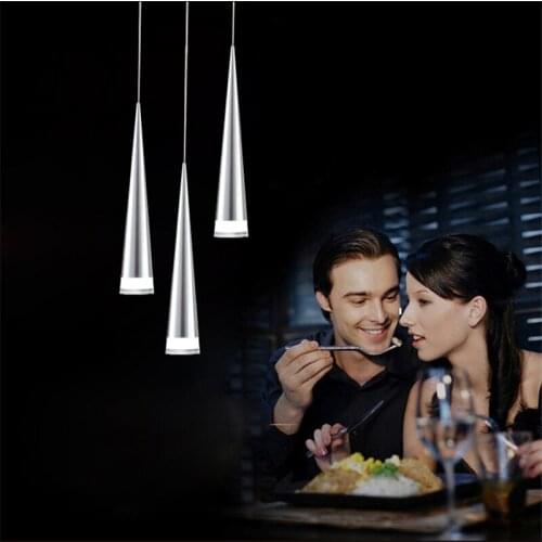 15W Modern Aluminum Pendant Light, 3 Light, Transparent Acrylic Metal Plating,Dining Room Light 110V-240V