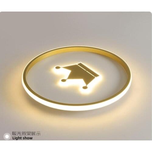 Bedroom ceiling lamp simple modern creative crown lamp warm and romantic boy girl childrens room nordic lamps
