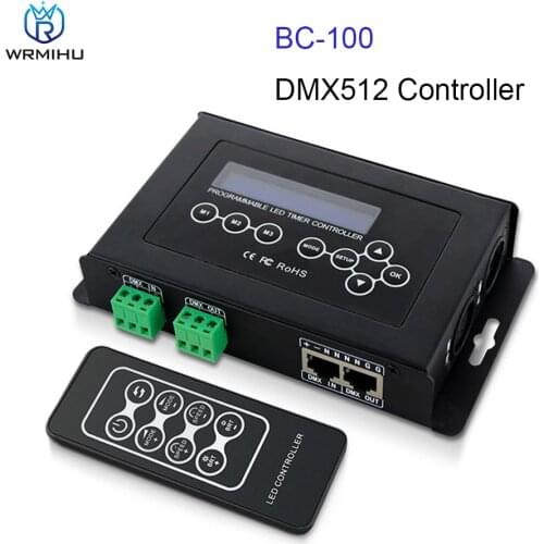 DC9V BC-100 DMX512 Light Controller RGB Control LCD Display RF Wireless Remote For LED Light Strip Moudle